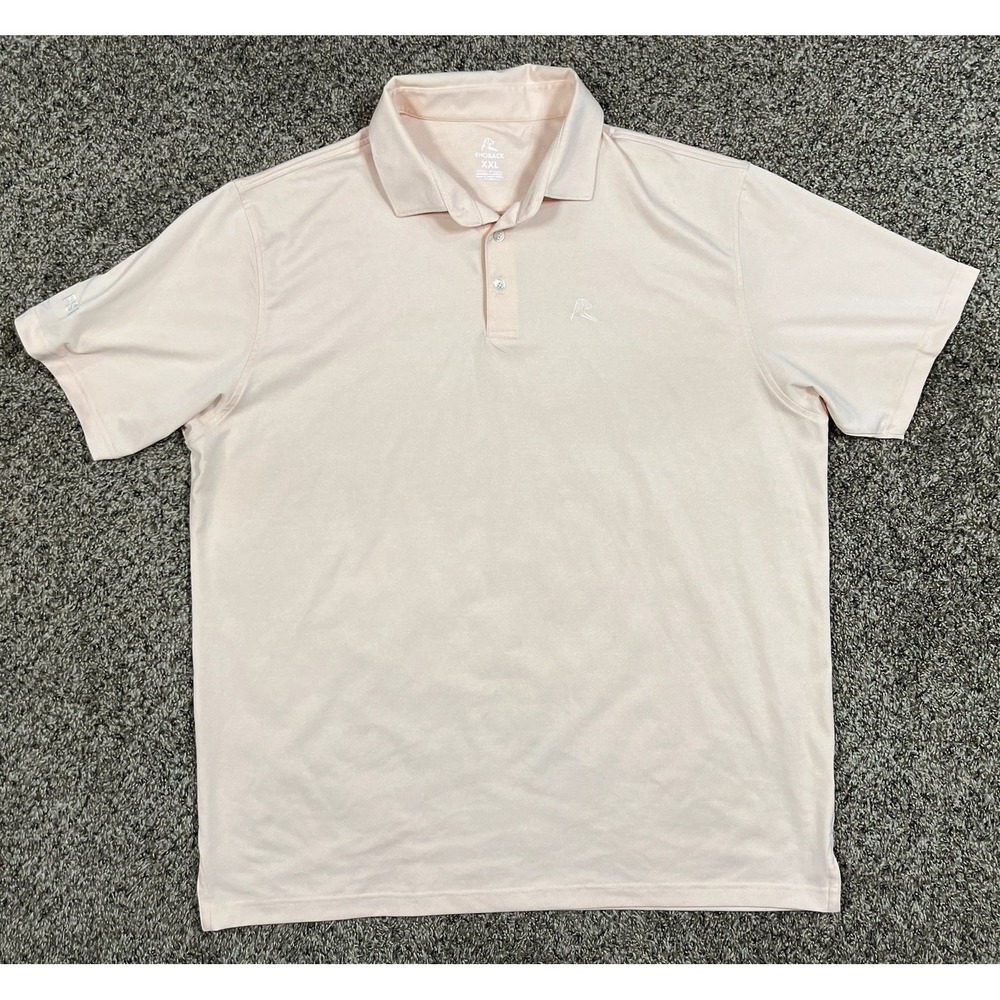 Rhoback Polo‎ Shirt Men's 2XL Golf Performance Georgia Peach Orange